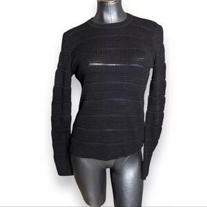 Duffy NWOT Wool Blend Black Long Sleeve Womens Sweater Shirt Top Size Small